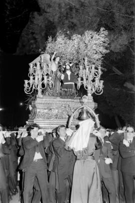Semana Santa de Málaga. Nuestro Padre Jesús orando en el huerto. Domingo de Ramos. Marzo de 1972. España.
