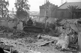 Derribo viviendas del Arroyo del Cuarto. 1958-12. Inundaciones de 4 de diciembre de 1958. Málaga, España.