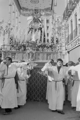 Semana Santa de Málaga. María Santísima del Amparo (Pollinica). Domingo de Ramos. Marzo de 1972. España.