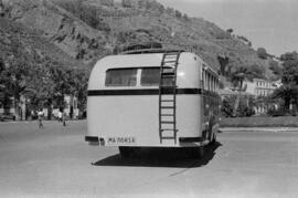 Autobuses urbanos montados en la factoría Taillefer. Parque de Málaga. Agosto de 1952. España