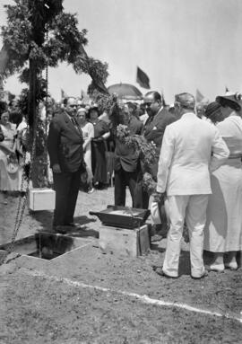 Primera piedra del estadio La Rosaleda. 21 de junio de 1936. Málaga. España.
