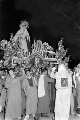 Semana Santa de Málaga. María Santísima de la O. Cofradía de la Columna. Lunes Santo. Marzo de 1972. España.