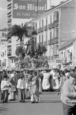Semana Santa de Málaga. Nuestro Padre Jesús a su entrada en Jerusalén (Pollinica). Domingo de Ramos. Marzo de 1972. España.