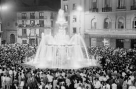 Plaza de la Constitución. Fuente de las Gitanillas. Inauguración el 11 de Julio de 1960. Málaga, España.