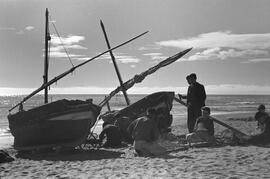 Playas de San Andrés. Sardinales y pescadores. Málaga. España.
