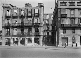 Alameda Principal, a la altura del número 44. Efectos de la guerra civil española. Hacia 1937. Málaga, España.