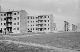 Construcción de edificios de viviendas en Portada Alta. Marzo de 1963. Málaga, España
