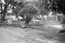 Destrozos en Villa Consuelo, de José Gómez Mercado, por las inundaciones del 29 de octubre de 1955.  Málaga. España.