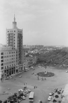 Edificio de La Equitativa. Alameda Principal. Glorieta del Marqués de Larios. Septiembre de 1963. Málaga, España.