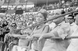 Marisol en la plaza de toros de La Malagueta. Feria de Málaga. Julio de 1963. Málaga (España)