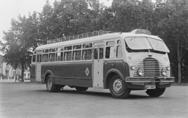 Autobuses urbanos montados en la factoría Taillefer. Parque de Málaga. Agosto de 1952. España