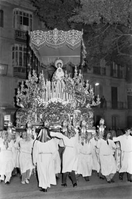 Semana Santa de Málaga. María Santísima del Gran Perdón. Domingo de Ramos. Marzo de 1972. España.