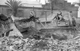 Derribo viviendas del Arroyo del Cuarto. 1958-12. Inundaciones de 4 de diciembre de 1958. Málaga, España.