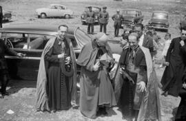 Acto de colocación de la primera piedra del Instituto Docente Santa María de la Victoria por el Nuncio de su Santidad. Mayo de 1963. Málaga, España.