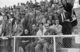 Inauguración del estadio de fútbol La Rosaleda. Partido CD Málaga contra Sevilla FC. Septiembre de 1941. Málaga, España.