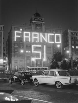 Plaza de la Marina. Referéndum de 1966. Málaga, España