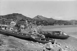 Playa de La Malagueta. Hotel Miramar. Casas de Cantó. Monte de San Antón. Hacia 1948. Málaga (España)