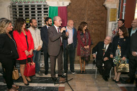 Intervención de Francisco de la Torre en la inauguración de la placa conmemorativa de la Casa Natal de Eugenio Chicano. Málaga. Octubre de 2017