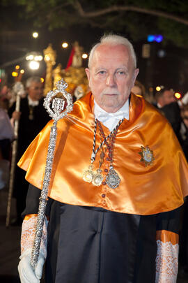 Carlos Benavides Velasco en el desfile procesional de la Hermandad de los Estudiantes. Málaga. Abril de 2014