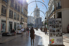 Exposición "La Universidad de Málaga del Siglo XXI". Calle Larios. Enero de 2017