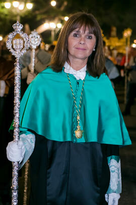 Rosario Gutiérrez Pérez. Estación de Penitencia de la Hermandad de los Estudiantes. Málaga. Abril de 2017