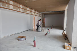 Obras en el interior del nuevo Pabellón de Gobierno. Campus de Teatinos. Abril de 2021