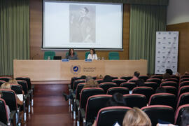 Pilar Linde y Guadalupe Fernández Ariza. Curso "La ciudad como arquetipo. Literatura, historia y arte. Europa y América". Edificio del Rectorado. Septiembre de 2018