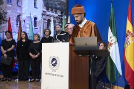 Discurso de Rafael Godoy. Investidura de Andrea Goldsmith como doctora "Honoris Causa" por la Escuela Técnica Superior de Ingeniería de Telecomunicación de la Universidad de Málaga. Paraninfo. Octubre de 2024