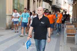 Visita guiada por el centro histórico. Olimpiada Española de Economía, Fase Nacional. Calle Santa Lucía. Málaga. Junio de 2015