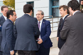 José Ángel Narváez recibe a José Antonio Nieto y demás autoridades. Edificio de Institutos Universitarios. Febrero de 2017