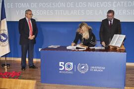Toma de posesión de Fuensanta Galindo Reyes como profesora titular del Área de Organización de Empresas de la Universidad de Málaga. Paraninfo. Diciembre de 2022