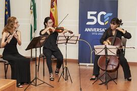 Trío de cuerdas. Celebración del 50 Aniversario de la Facultad de Medicina de la Universidad de Málaga. Facultad de Medicina. Octubre de 2022