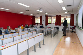 Aula de la Facultad de Ciencias de la Comunicación de la Universidad de Málaga. Campus de Teatinos. Octubre de 2020