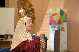 Lola Marmolejo actuando en el curso "El humor en las artes escénicas". Cursos de Verano de la Universidad de Málaga. Marbella. Julio de 2018