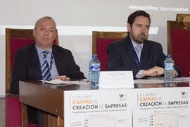 Miembros del jurado. Jornada de clausura del I Concurso de Creación de Empresas. Facultad de Ciencias Económicas y Empresariales. Málaga. Mayo de 2015