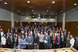 Foto de grupo. I Premios del Aula de Economía y Deporte de la Universidad de Málaga. Edificio del Rectorado. Febrero de 2024