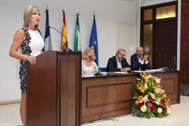 Katia Westerdahl en la graduación de alumnos del CIE-UMA el Día del Español. Centro Internacional de Español de la Universidad de Málaga. Junio de 2016