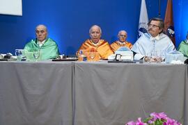Luis Enrique de la Villa, Alejandro Portes y Bartolomé Mora. Investidura como Doctores "Honoris Causa" por la Universidad de Málaga de Hermanfrid Schubart, Alejandro Portes y Luis Enrique de la Villa. Paraninfo. Octubre de 2024