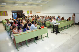 Alumnos y profesores durante la graduación en el CIE de la Universidad de Málaga. Centro Internacional de Español. Julio de 2014