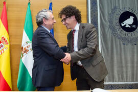 Toma de Posesión de Rafael Godoy Rubio como nuevo profesor titular del Departamento de Ingeniería de Comunicaciones de la Universidad de Málaga. Edificio del Rectorado. Febrero de 2018