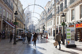Exposición "La Universidad de Málaga del Siglo XXI". Calle Larios. Enero de 2017