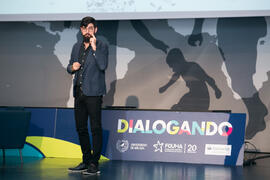Conferencia "Dialogando" con Manu Sánchez. Complejo de Estudios Sociales y Comercio. Enero de 2018