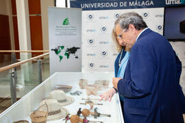 Inauguración de la exposición "Aguyjevete 2019. Muestra MBYA GUARANÍ". Edificio del Rectorado de la Universidad de Málaga. Junio de 2019