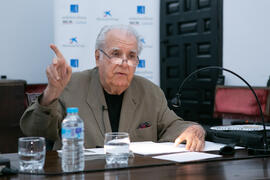 Eugenio Chicano en el Aula de Cultura de Diario Sur. Sociedad Económica Amigos del País. Junio de 2019