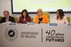 Intervención de Adelaida de la Calle. Presentación de los Cursos de Verano de la Universidad de Málaga. Edificio del Rectorado. Mayo de 2013