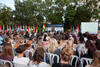 Adelaida de la Calle. Bienvenida a los alumnos de intercambio internacional y estudiantes del centro Internacional de Español. Jardín Botánico.  Abril de 2014