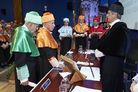 Investidura de Hermanfrid Schubart, Alejandro Portes y Luis Enrique de la Villa como Doctores "Honoris Causa" por la Universidad de Málaga. Paraninfo. Octubre de 2024