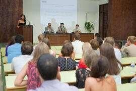 Intervención de la alumna Francesca Federico. Graduación de los alumnos del CIE de la Universidad de Málaga. Centro Internacional de Español. Julio de 2014