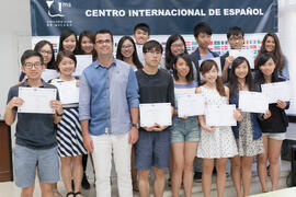 Graduación de los alumnos del CIE de la Universidad de Málaga. Centro Internacional de Español. Junio de 2015