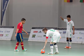 Partido España contra Portugal. 14º Campeonato del Mundo Universitario de Fútbol Sala 2014 (FUTSAL). Antequera. Julio de 2014